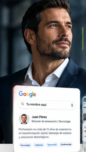Ejecutivo representando una presencia profesional digital